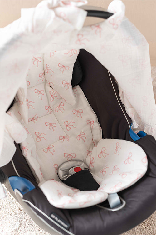 Stroller Cushion - Ribbon / Pink