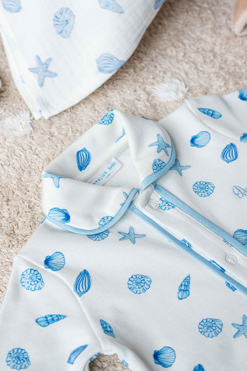 Baby Footed Onesie - Sea Shell