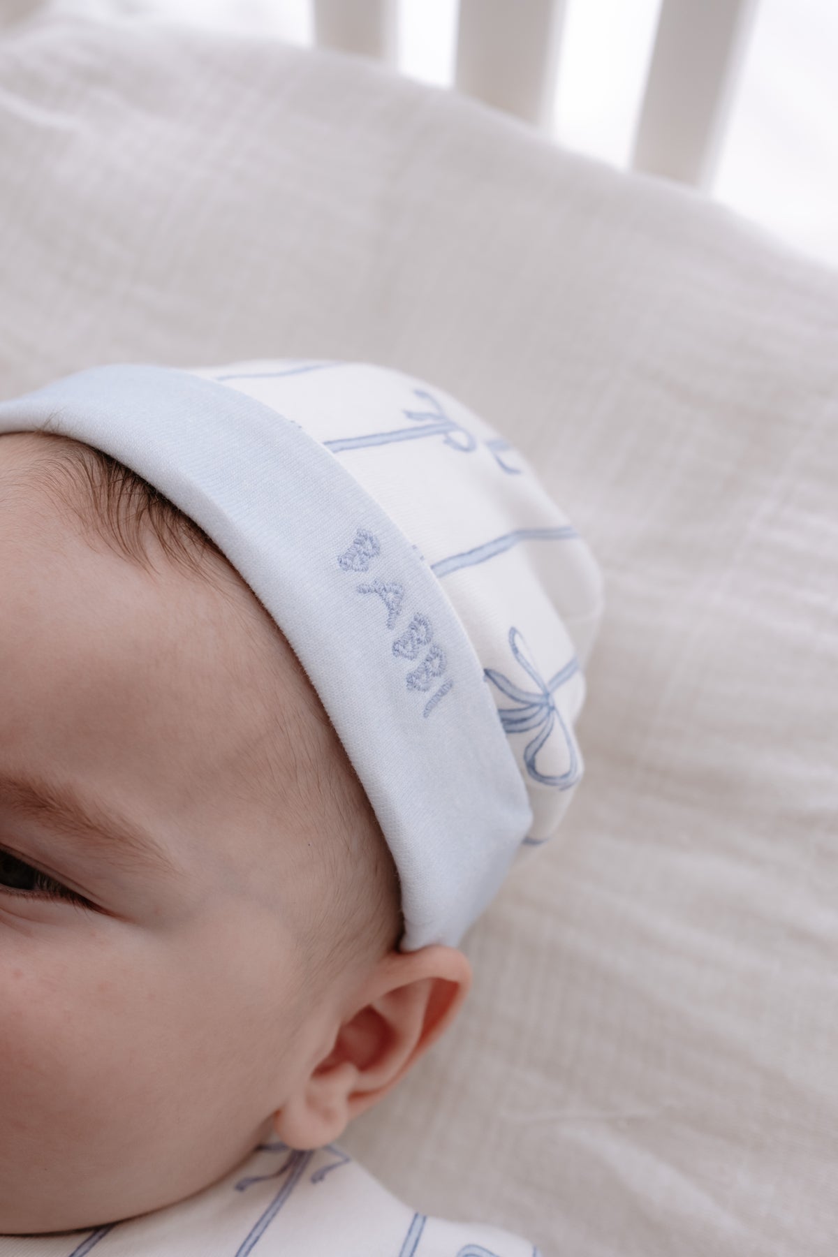 Newborn Hat - Ribbon/Blue