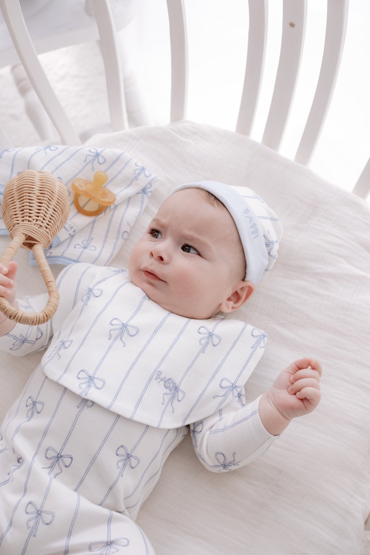 Newborn Hat - Ribbon/Blue