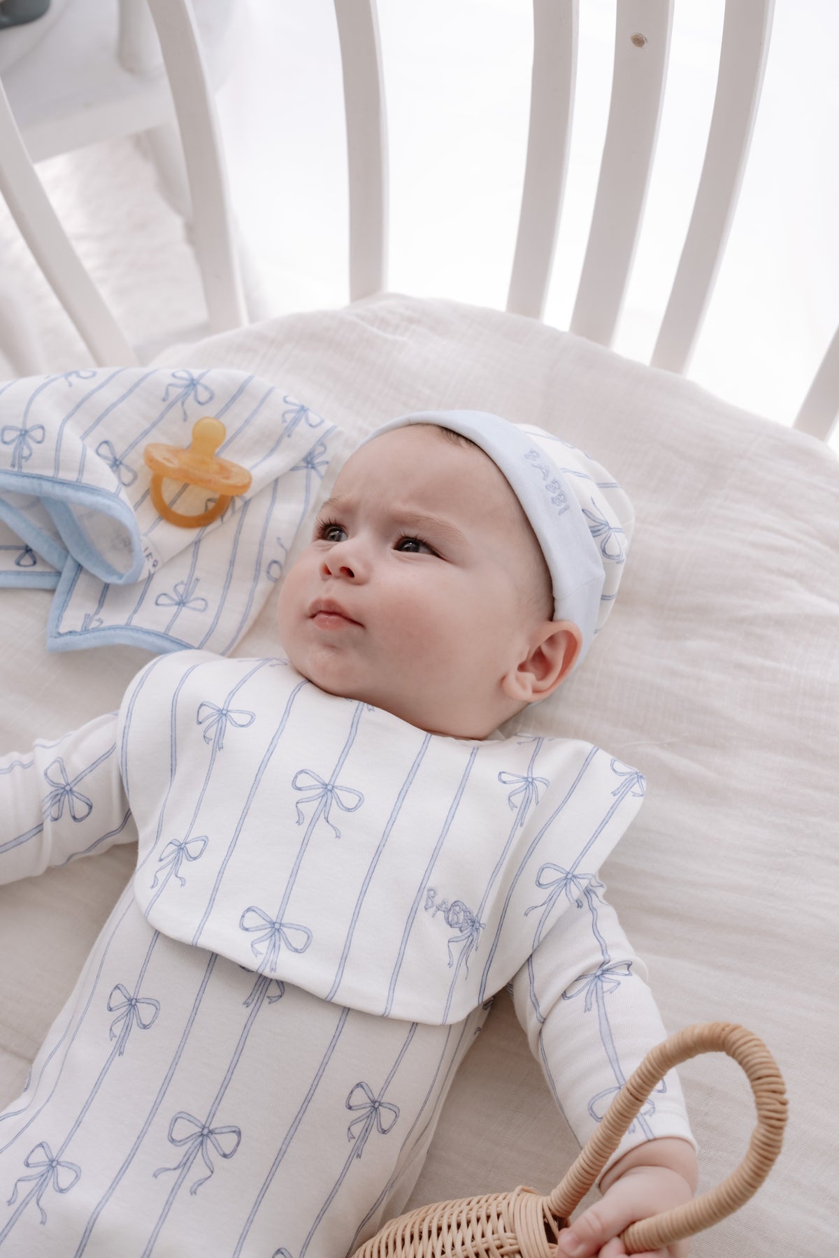 Newborn Hat - Ribbon/Blue