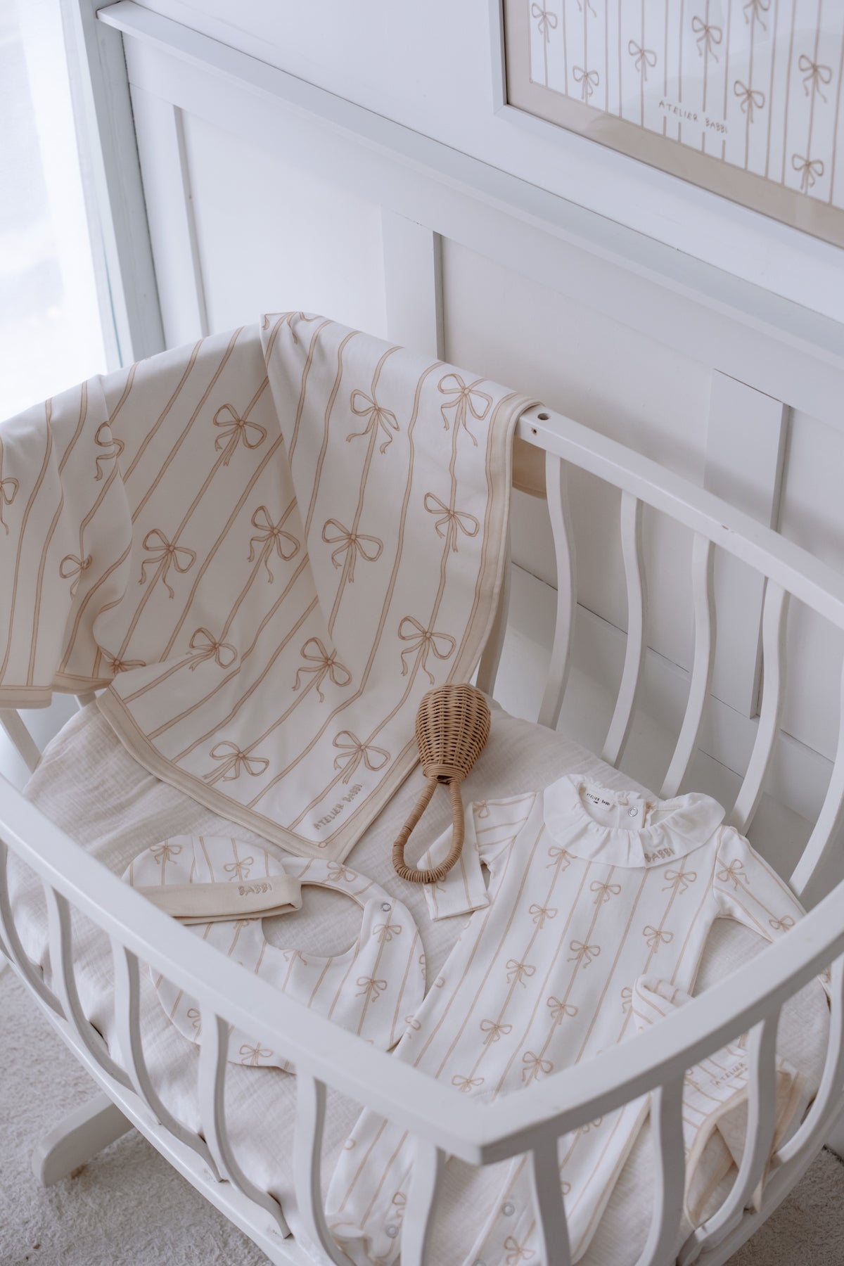 5-Piece Newborn Set - Ribbon/Beige